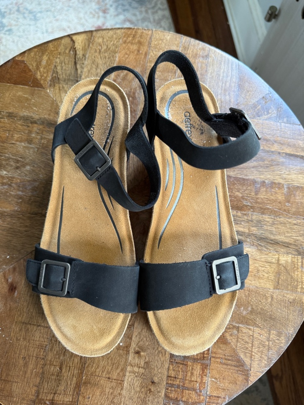 Aetrex Alexa Quarter Strap Wedge Sandals 40/9.5 - Picture 4 of 11